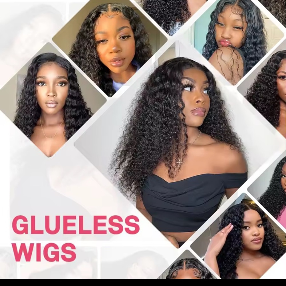 Glueless Kinky Curly/Water Wave Wig